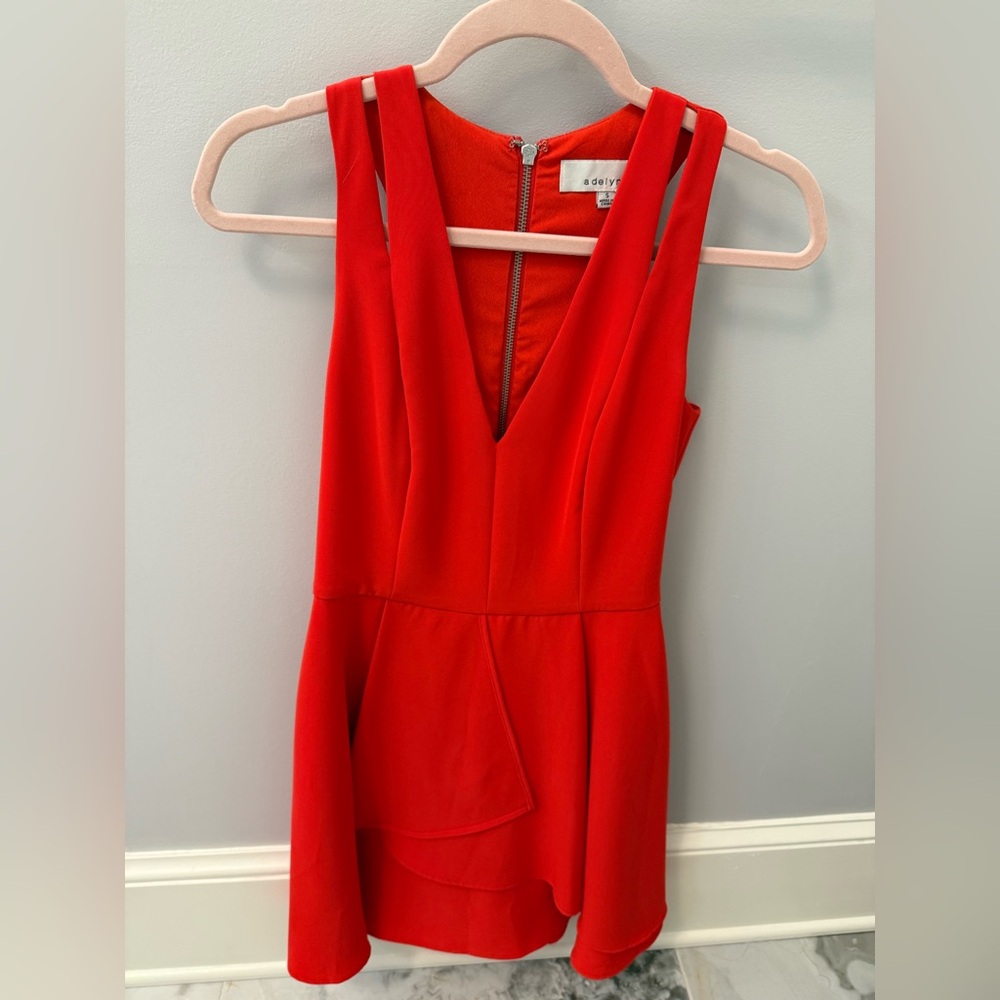 Adelyn Rae Red V-Neck Sheath Dress